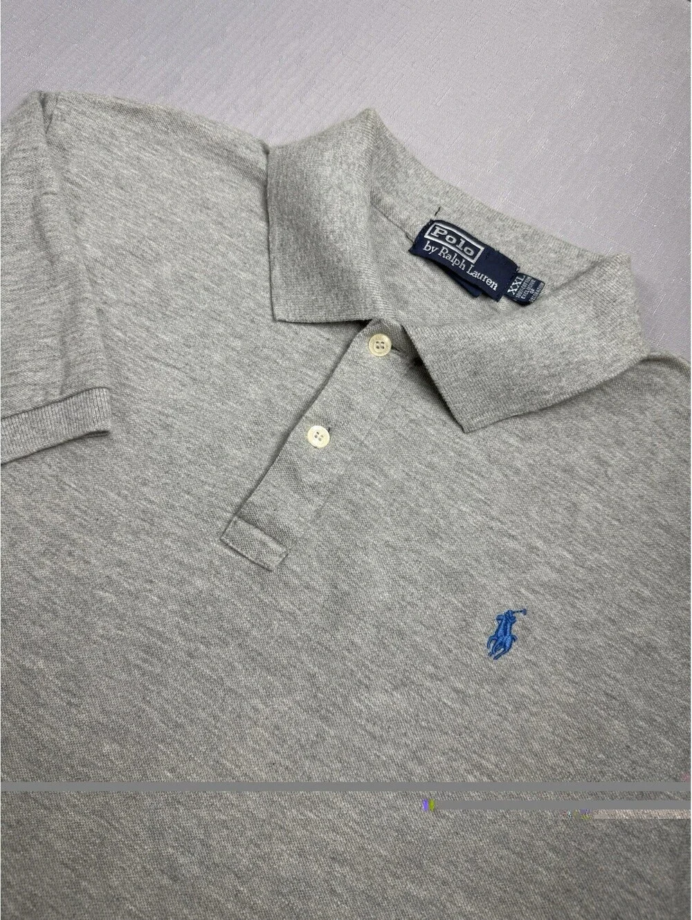 Polo Ralph Lauren Men’s XXL Gray Heather Short Sleeve Polo Shirt Blue Pony Logo
